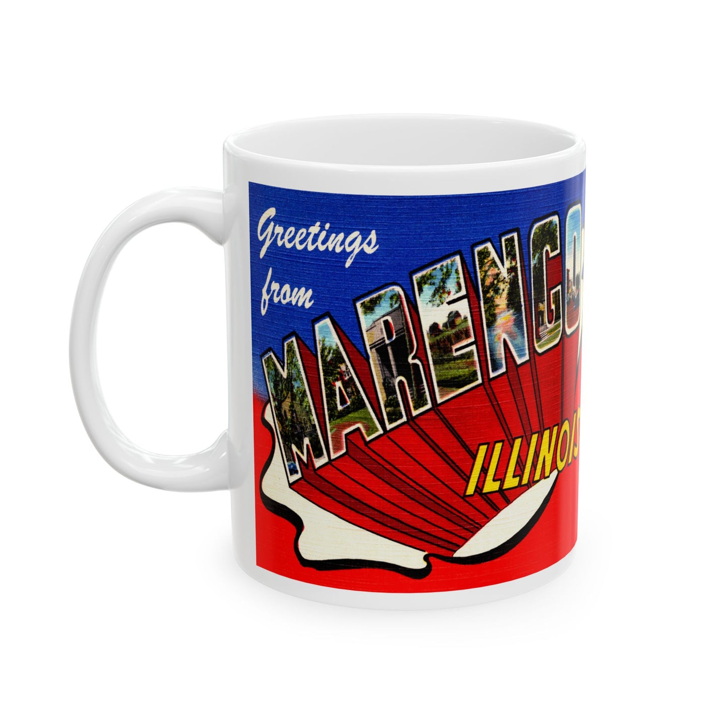 Memebly Vintage Greetings from Marengo IL Coffee Mug