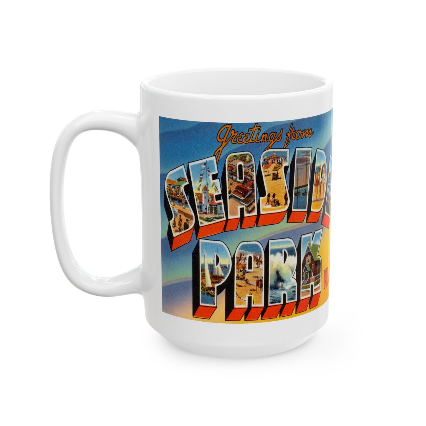 Memebly Vintage Greetings from Seaside Park NJ New Jersey Coffee Mug