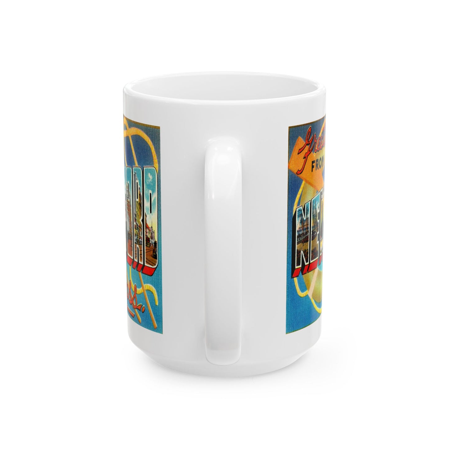 Memebly Colorful Retro Greetings from New Bedford MA Massachusetts Coffee Mug