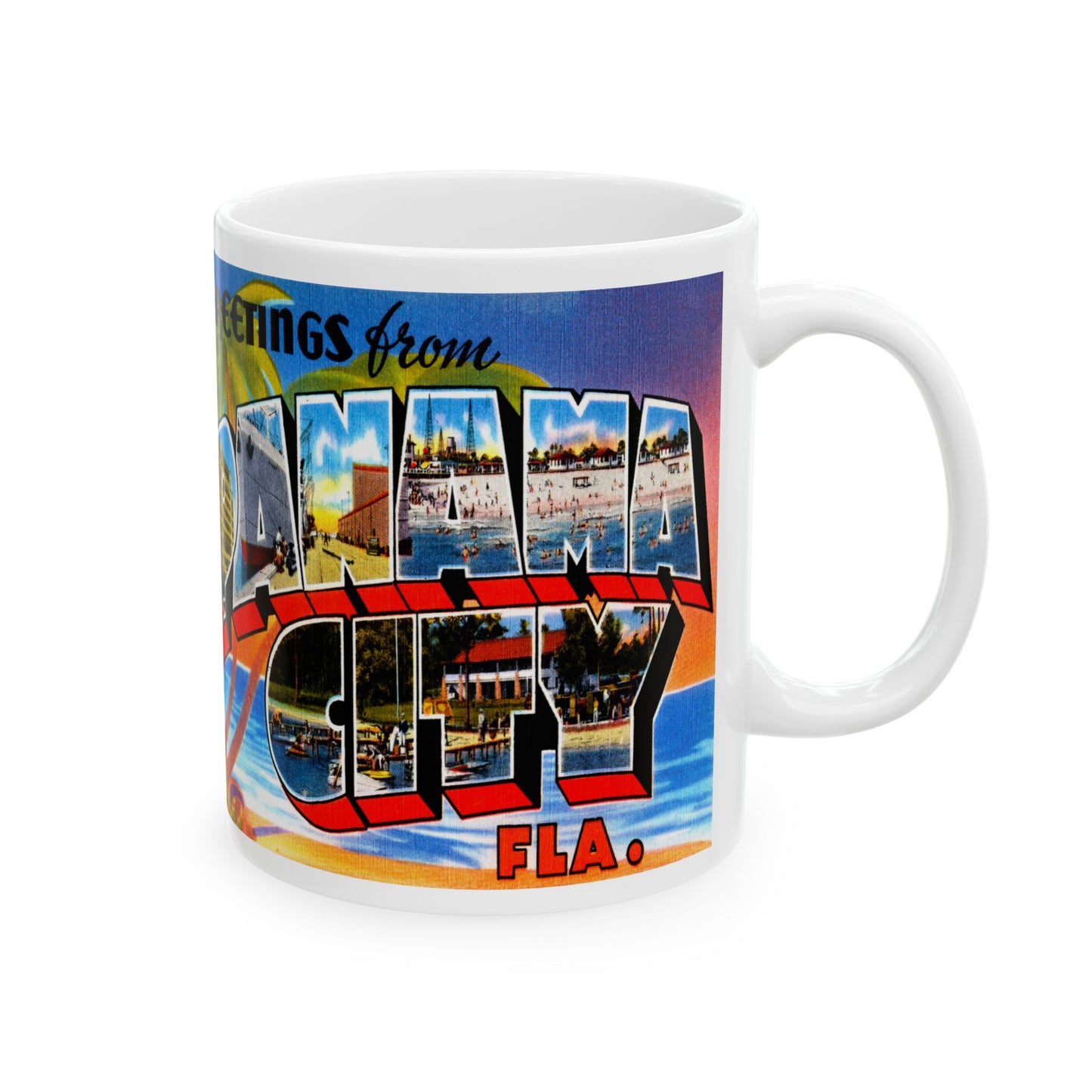 Memebly Retro Greetings from Panama City FL Florida Coffee Mug