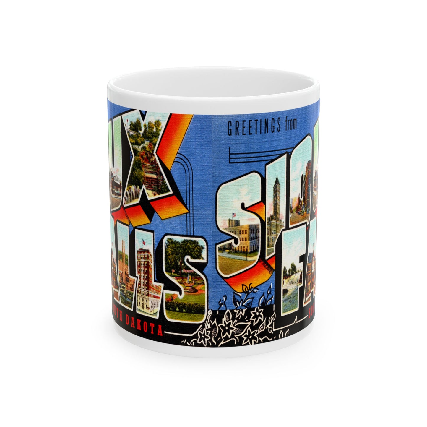 Memebly Vintage Greetings from Sioux Falls SD South Dakota Coffee Mug