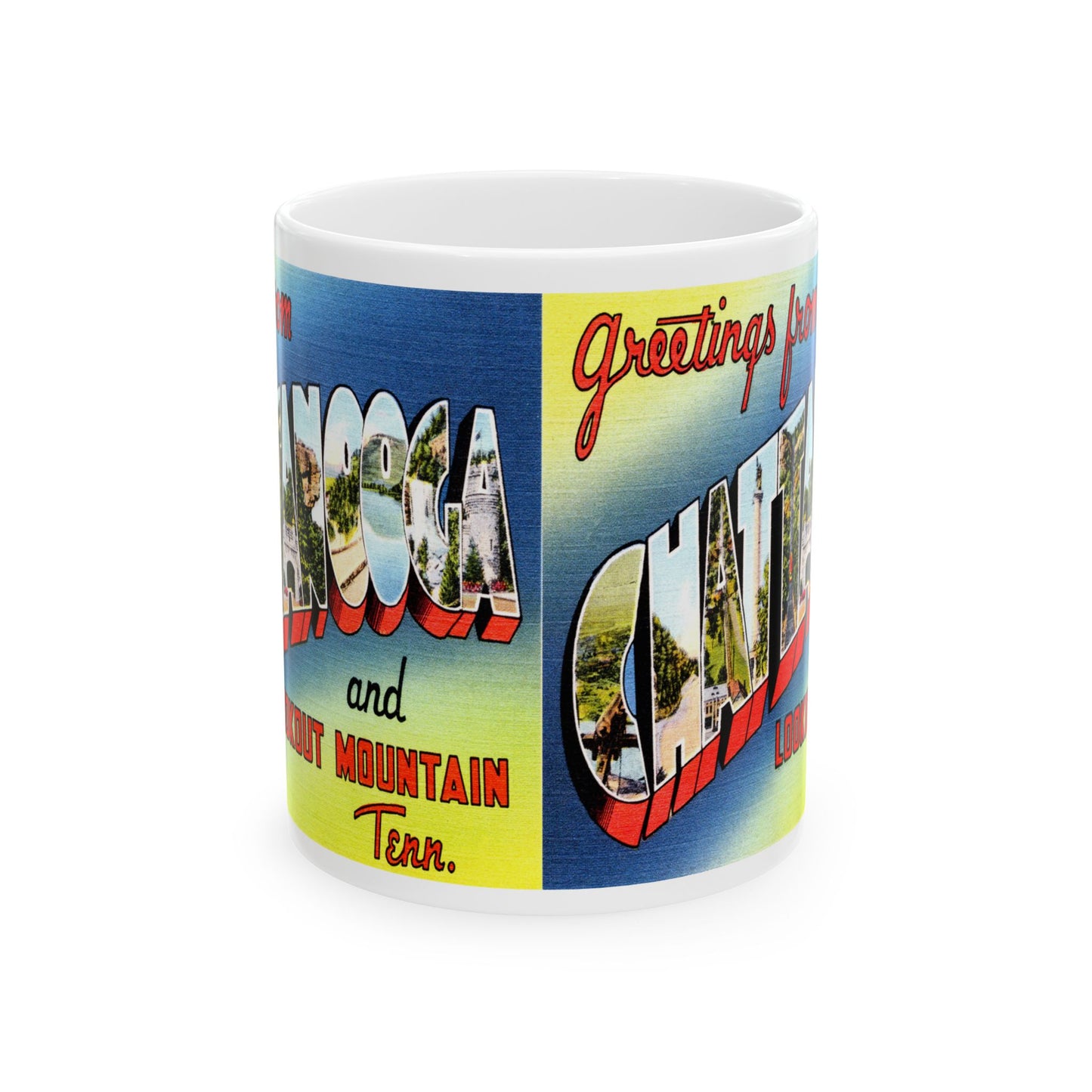 Memebly Vintage Greetings from Chattanooga TN Tennessee Coffee Mug