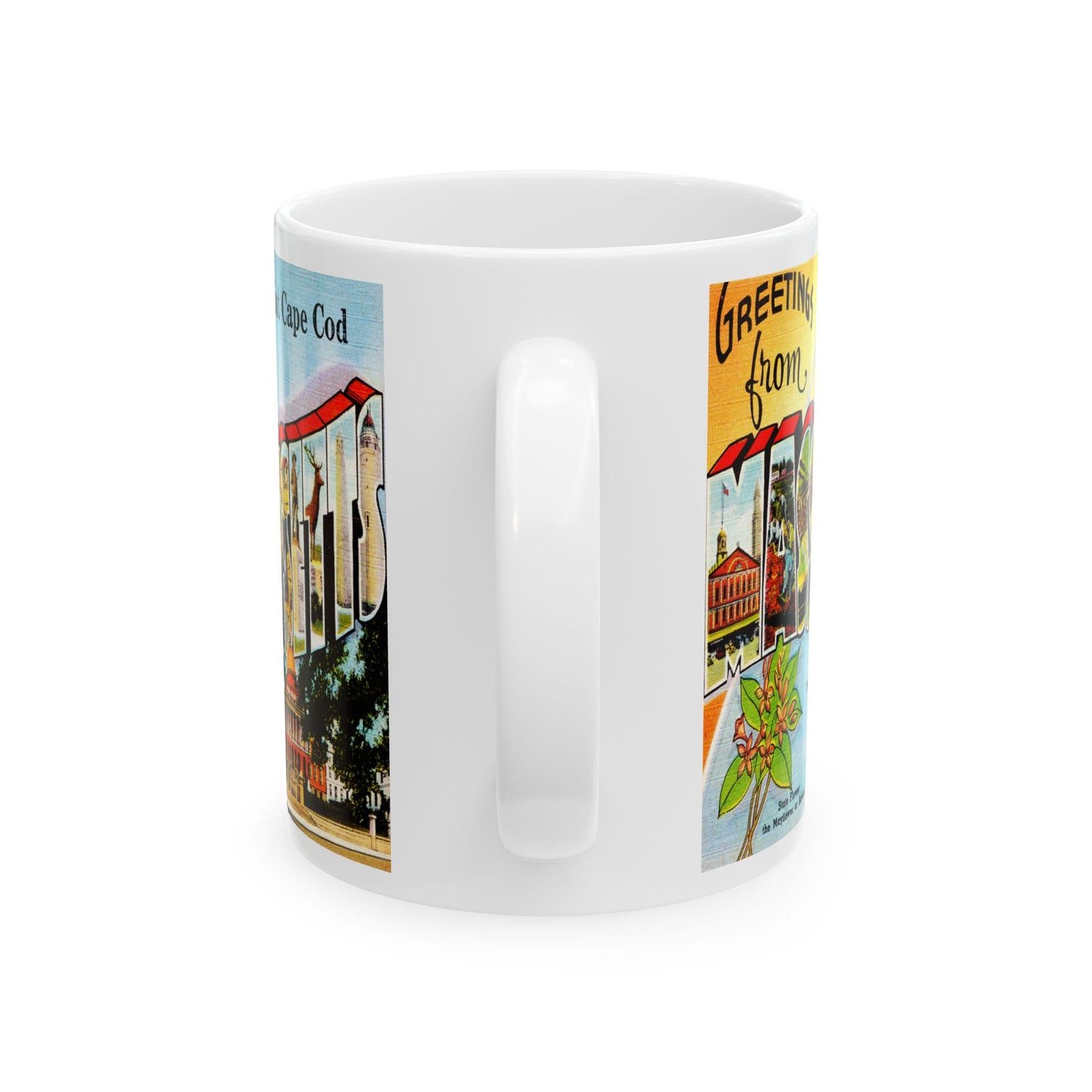 Memebly Vintage Greetings from Quaint Cape Cod MA Massachusetts Coffee Mug