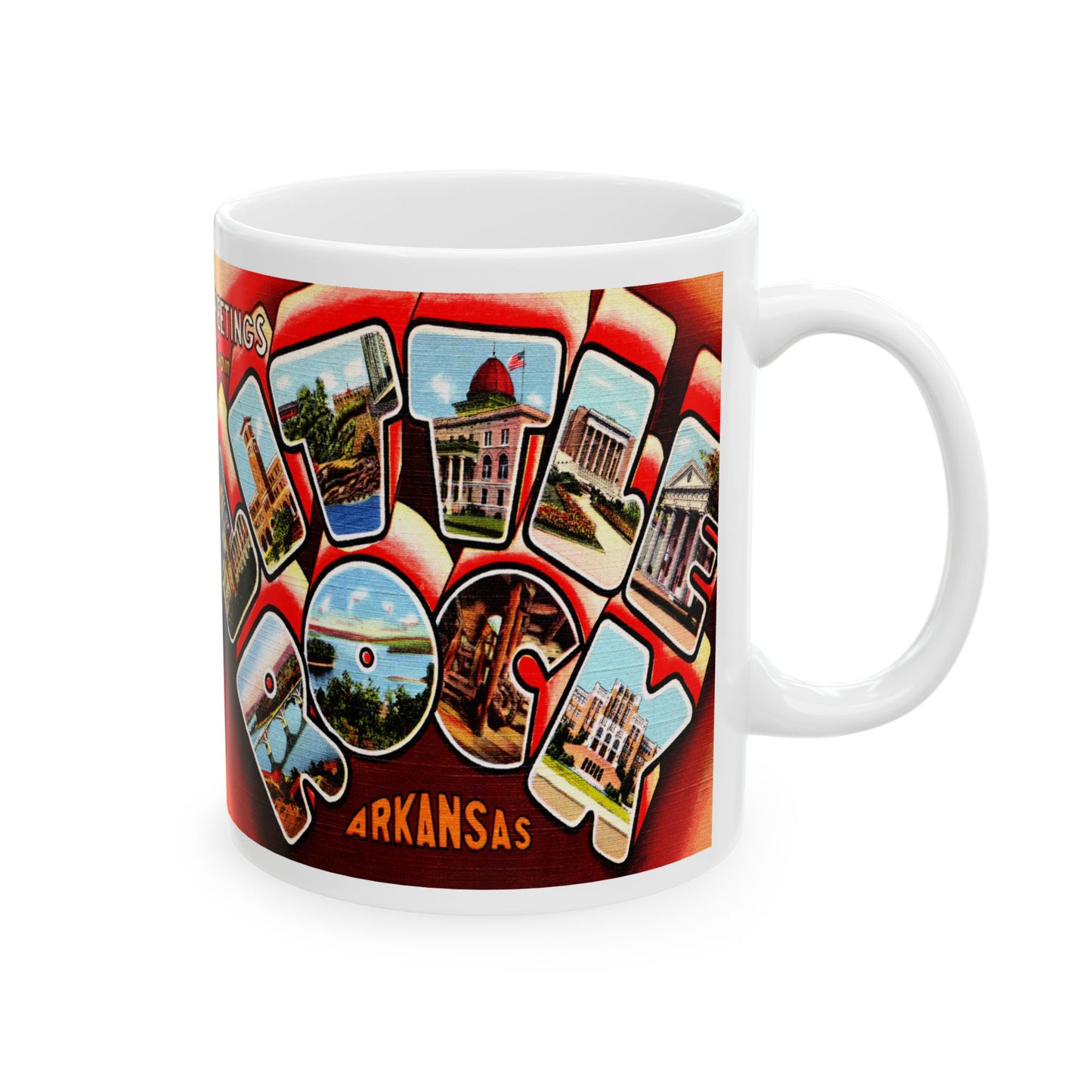 Memebly Colorful Greetings from Little Rock AR Coffee Mug