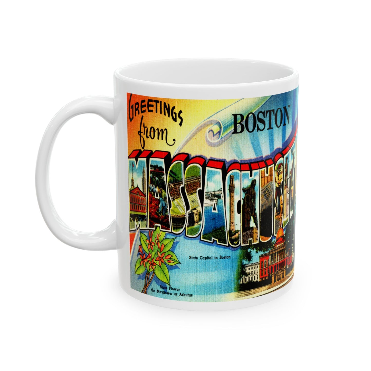 Memebly Retro Greetings from Boston MA Massachusetts Coffee Mug