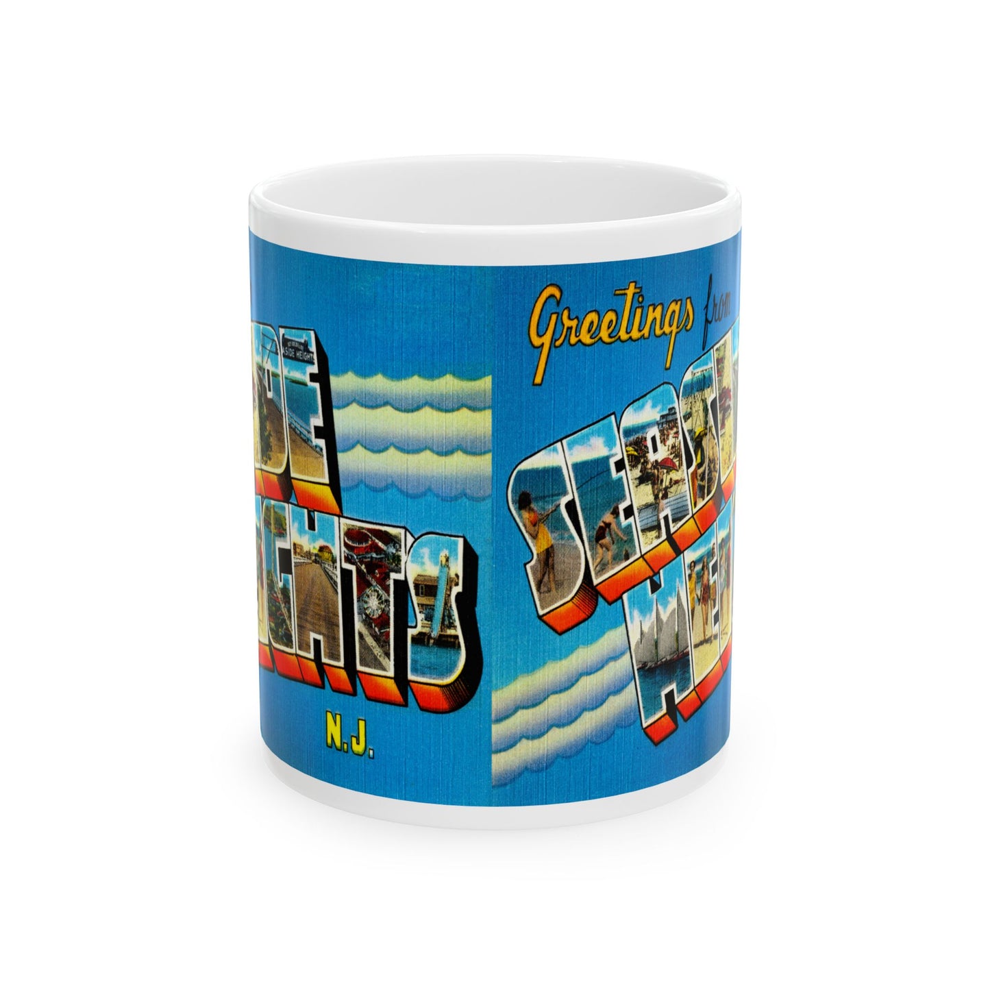 Memebly Vintage Greetings from Seaside Heights NJ New Jersey Coffee Mug