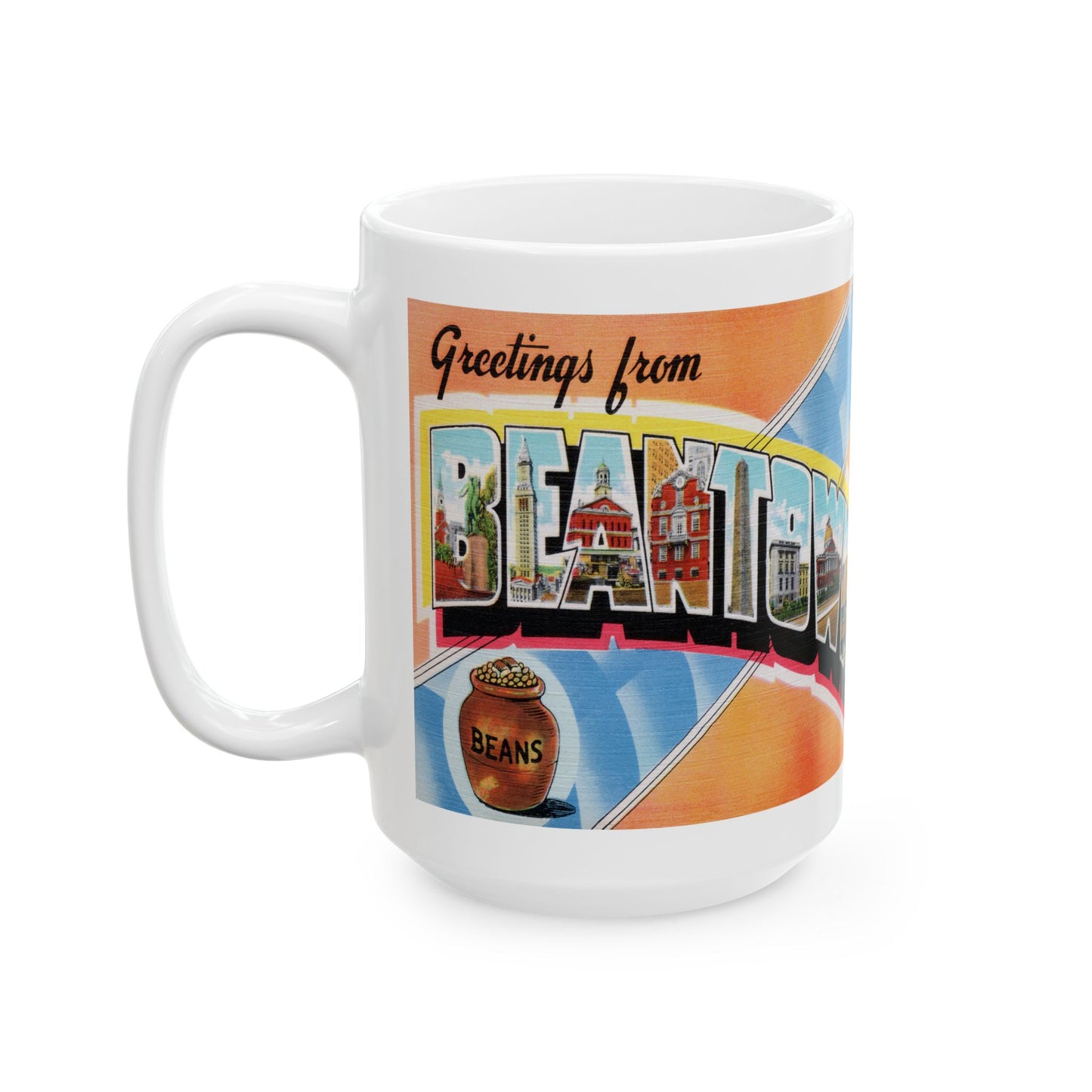 Memebly Vintage Greetings from Beantown Boston MA Massachusetts Coffee Mug