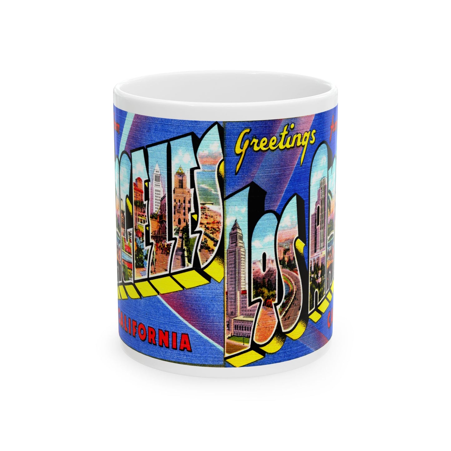 Memebly Colorful Greetings from Los Angeles CA California Coffee Mug