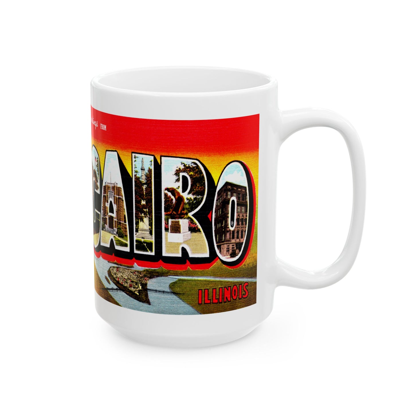 Memebly Vintage Greetings from Cairo IL Coffee Mug