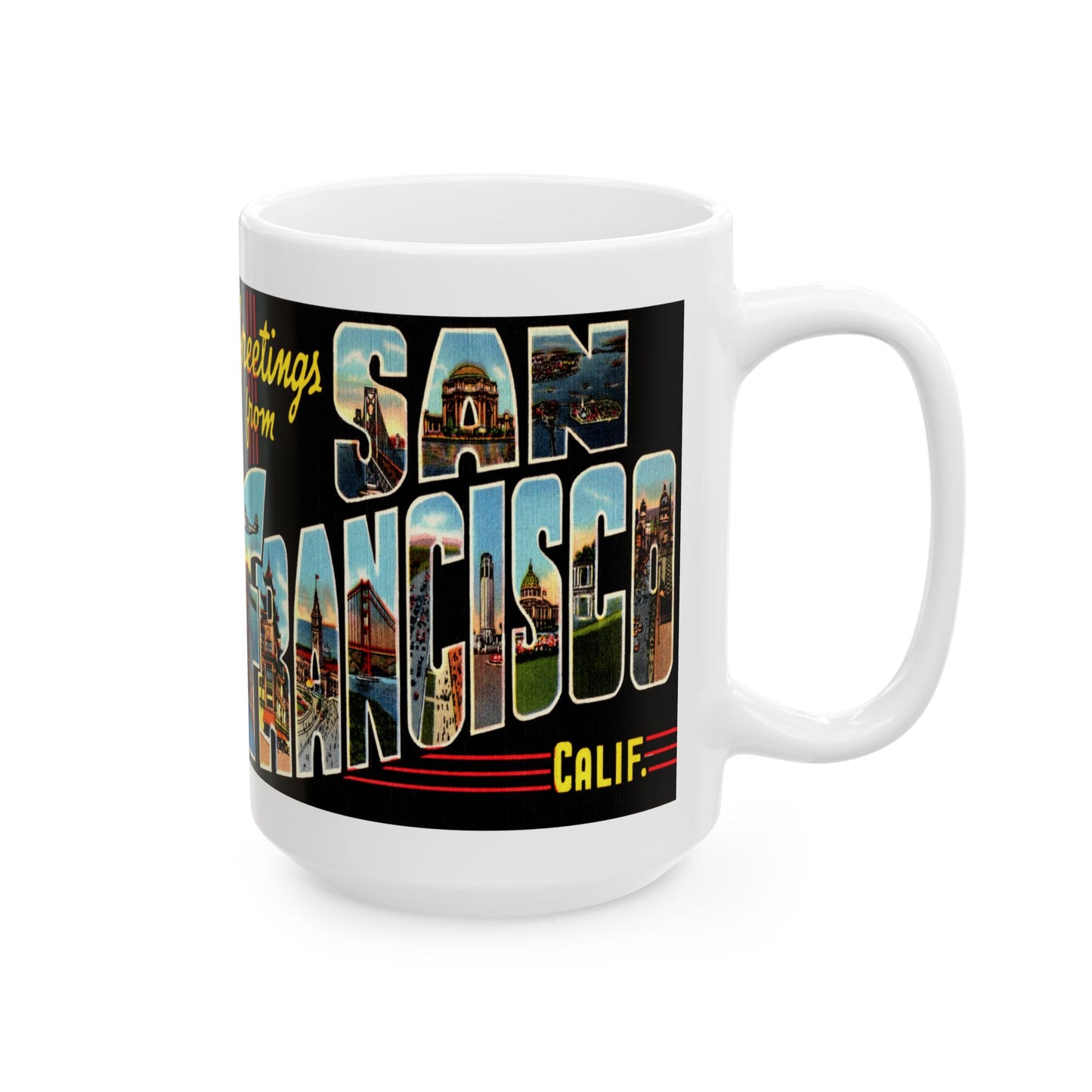 Memebly Vintage Greetings from San Francisco CA Coffee Mug