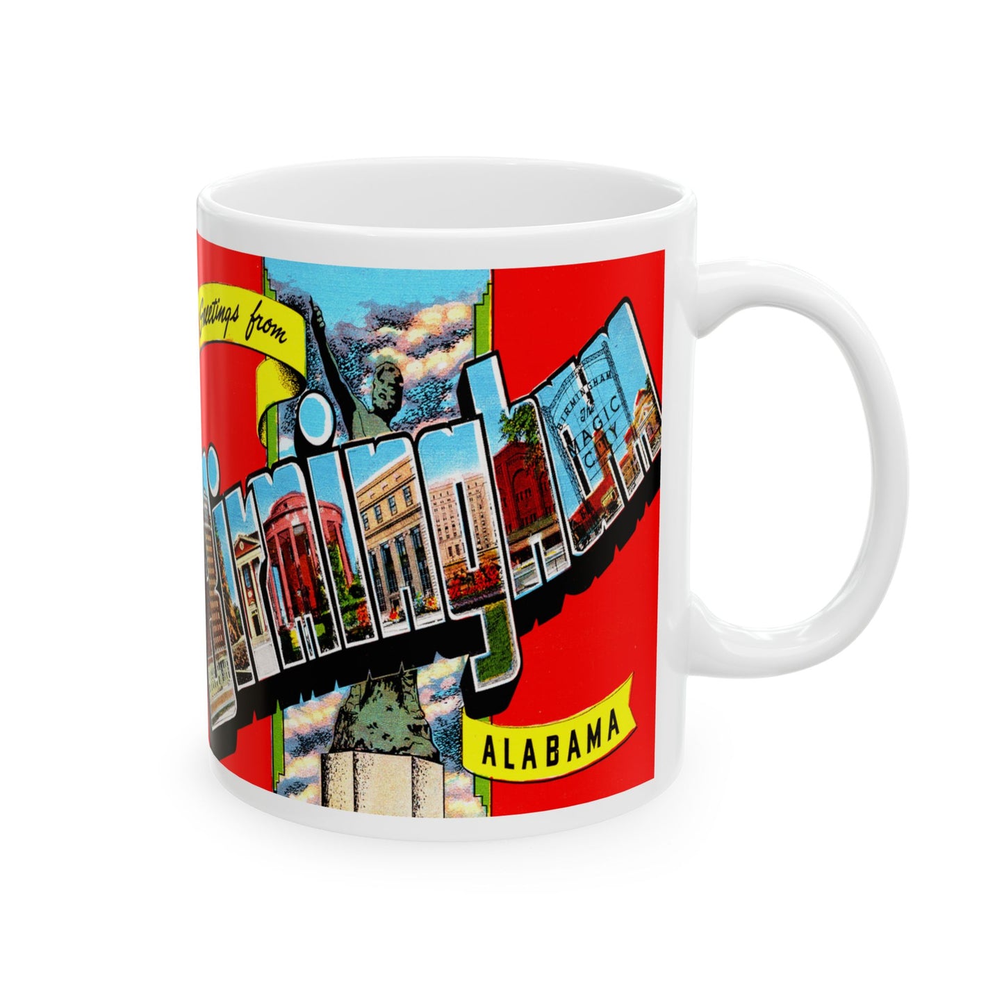 Memebly Colorful Greetings from Birmingham AL Coffee Mug