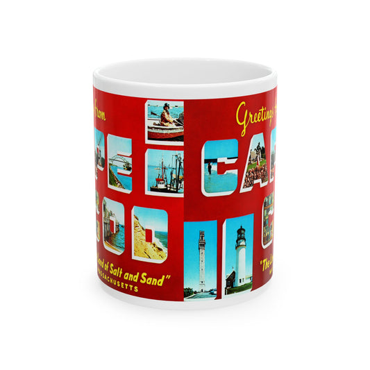 Memebly Retro 1950s Greetings from Cape Cod MA Massachusetts Coffee Mug