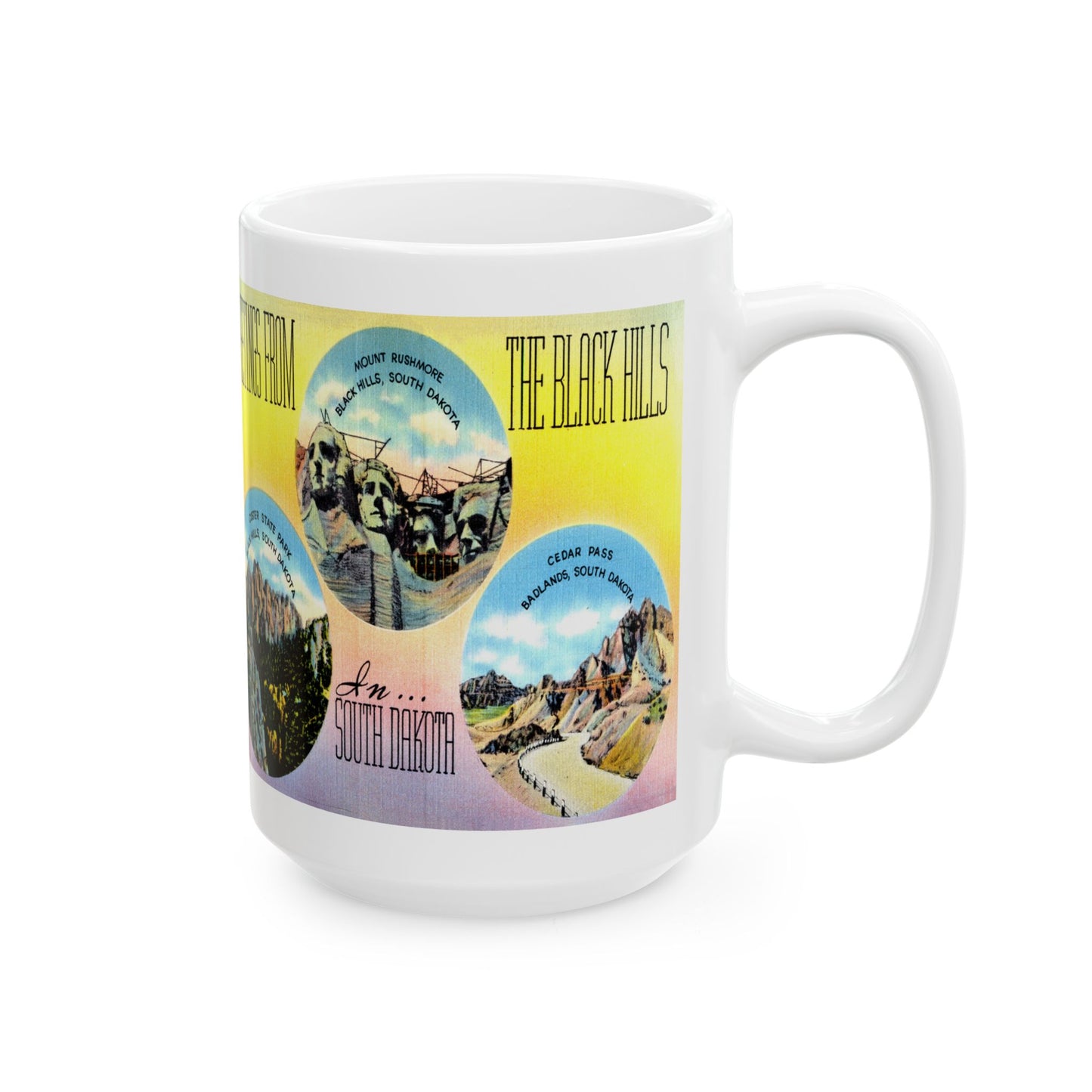 Memebly Scenic Vintage Greetings from Black Hills South Dakota Coffee Mug