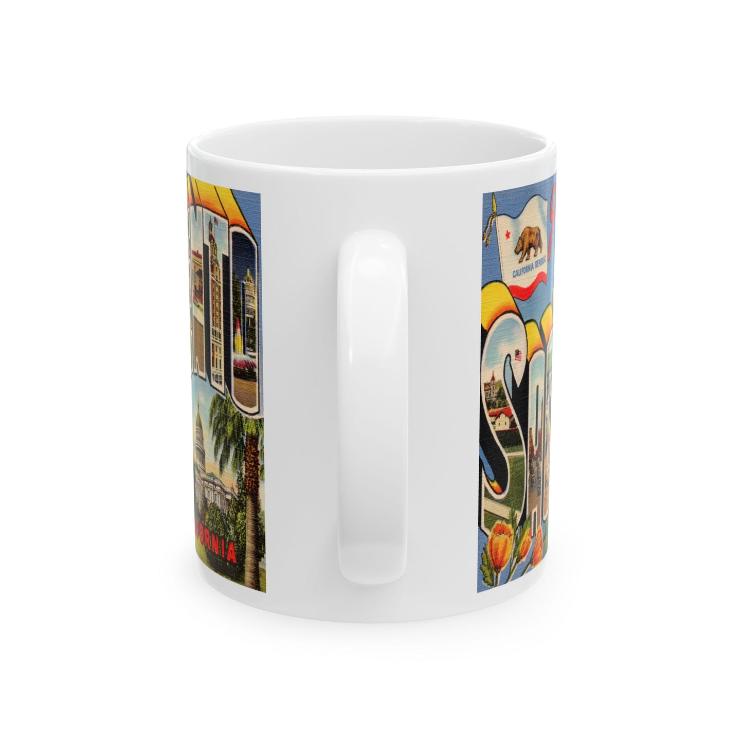 Memebly Retro Greetings from Sacremento CA California Coffee Mug