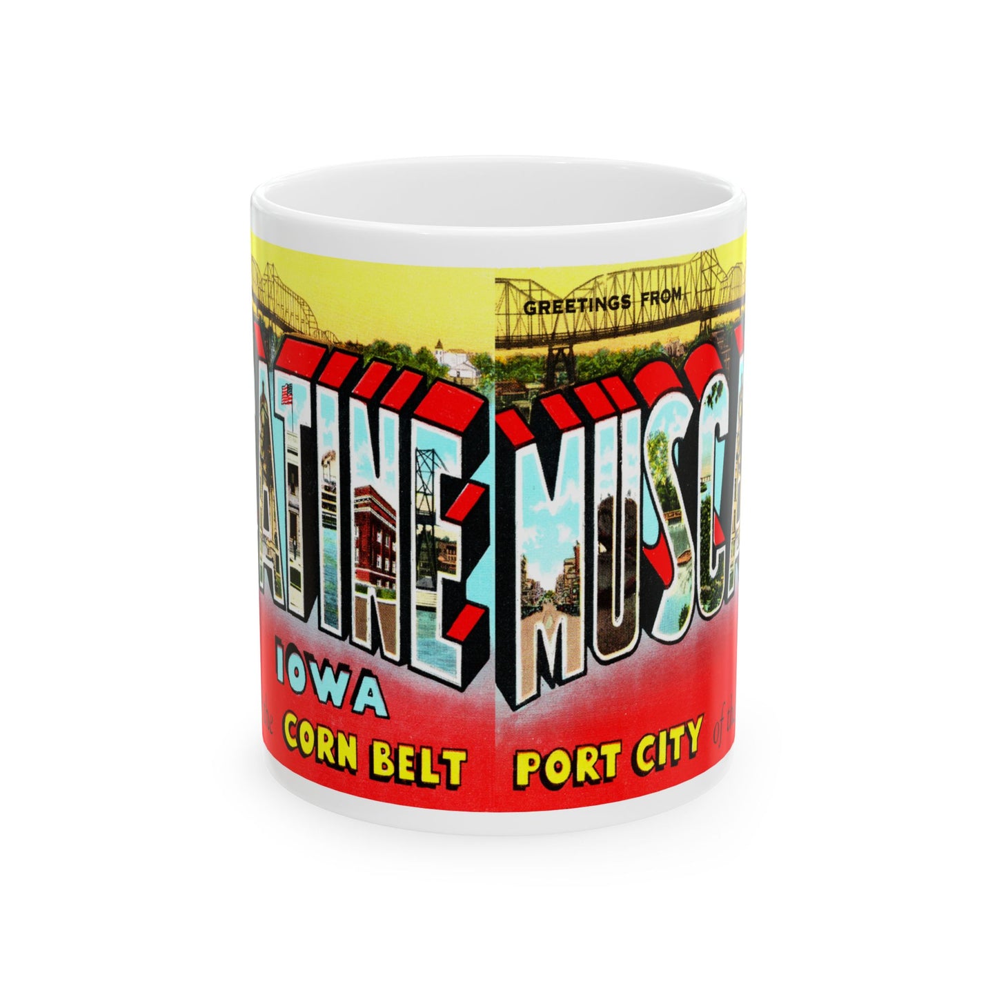 Memebly Vintage Greetings from Muscatine IA Coffee Mug