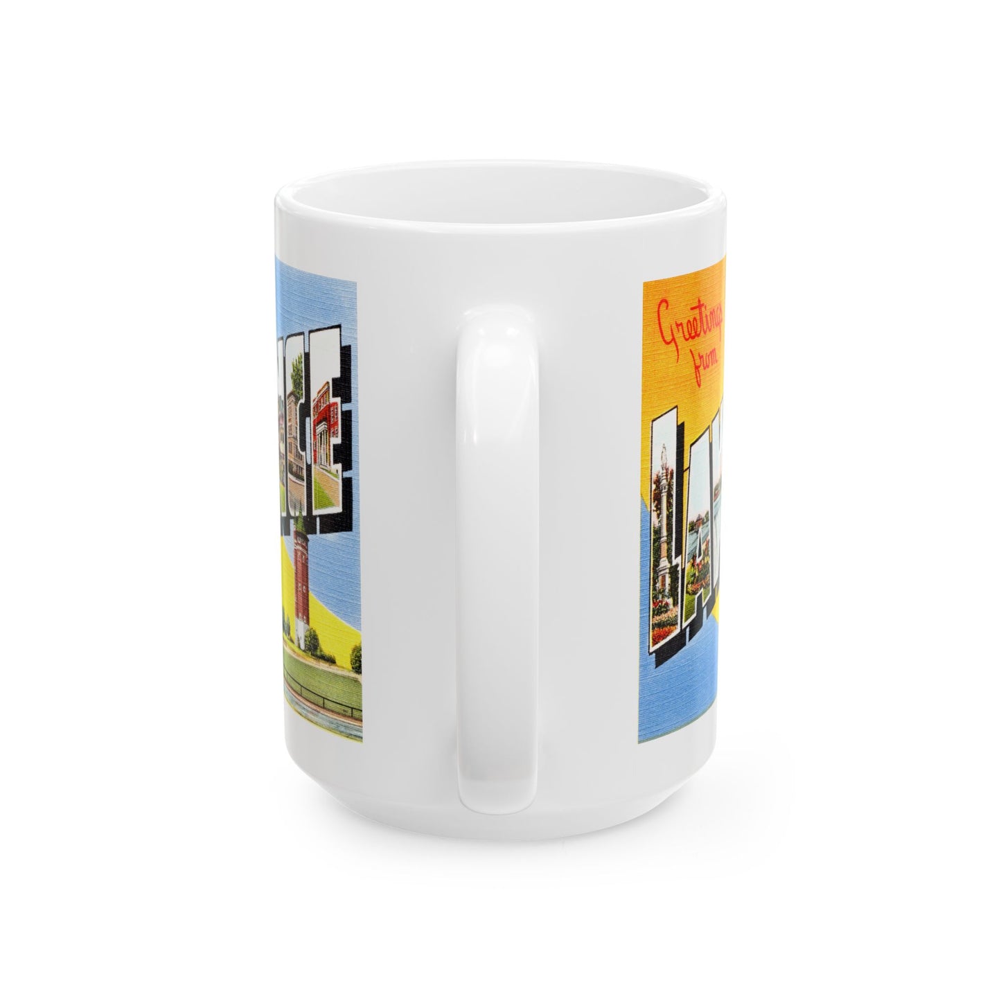 Memebly Scenic Vintage Greetings from Lawrence MA Massachusetts Coffee Mug