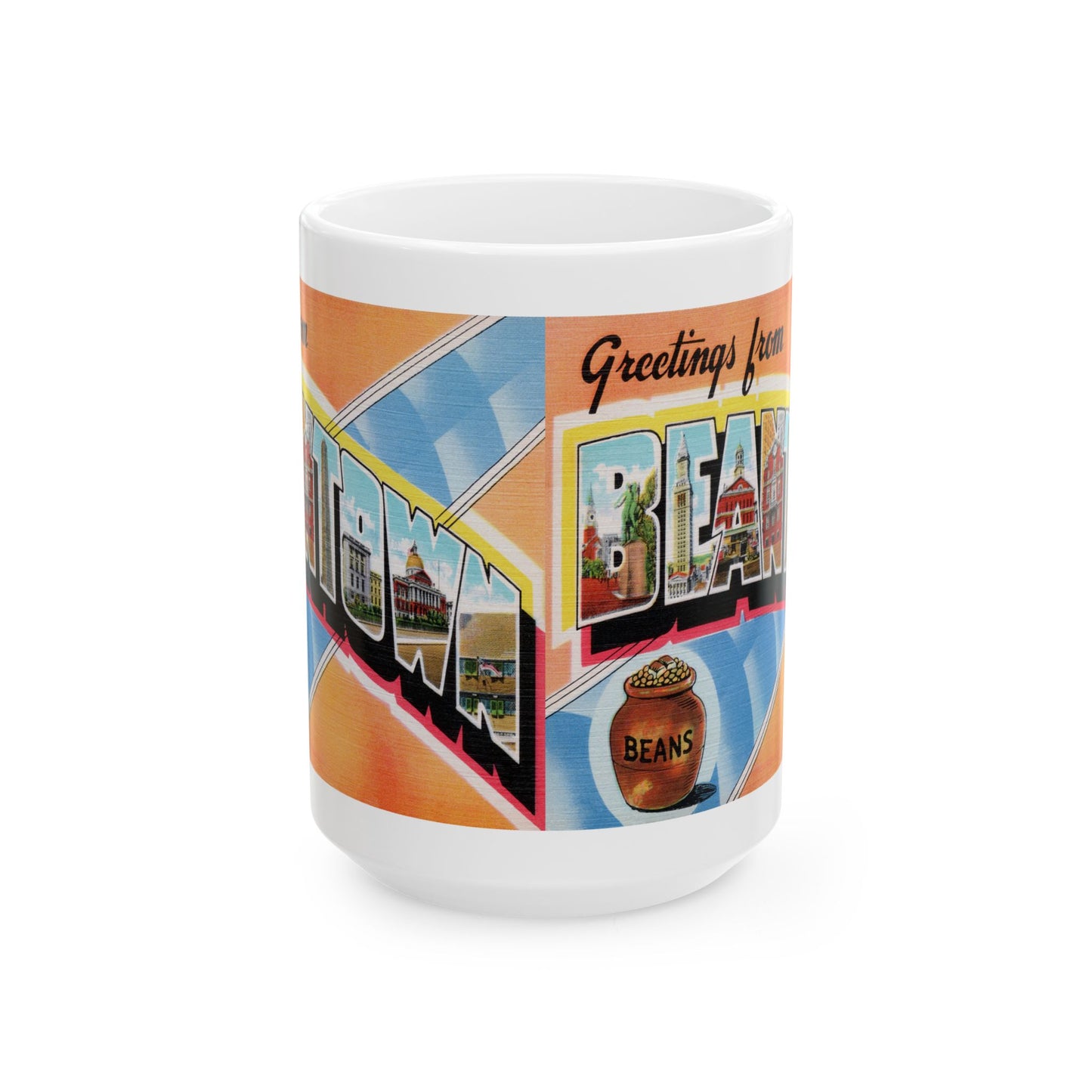 Memebly Vintage Greetings from Beantown Boston MA Massachusetts Coffee Mug