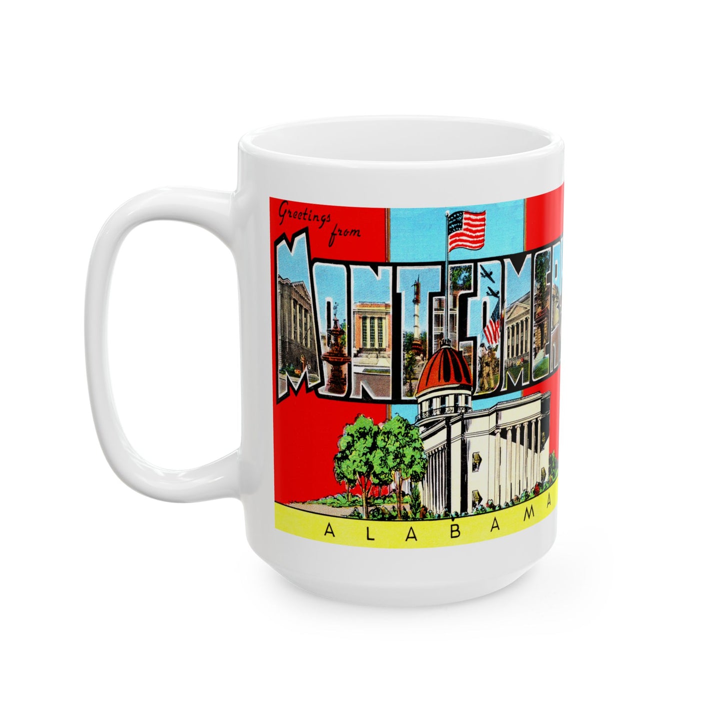 Memebly Retro Greetings from Montgomery AL Coffee Mug