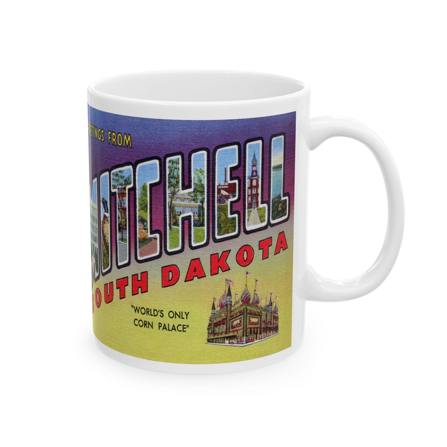 Memebly Vintage Greetings from Mitchell SD South Dakota Coffee Mug