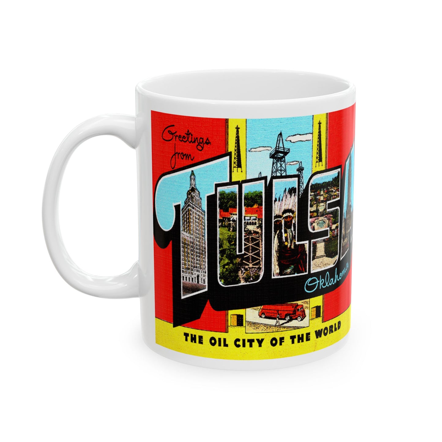 Memebly Vintage Greetings from Tulsa OK Oklahoma Coffee Mug