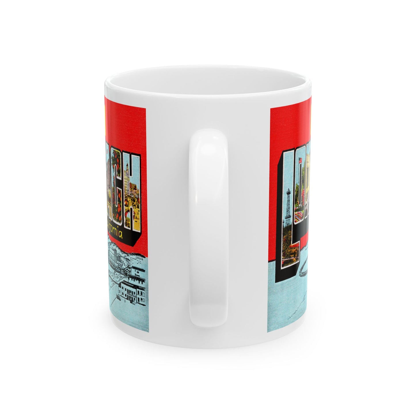 Memebly Retro Greetings from Long Beach CA California Coffee Mug