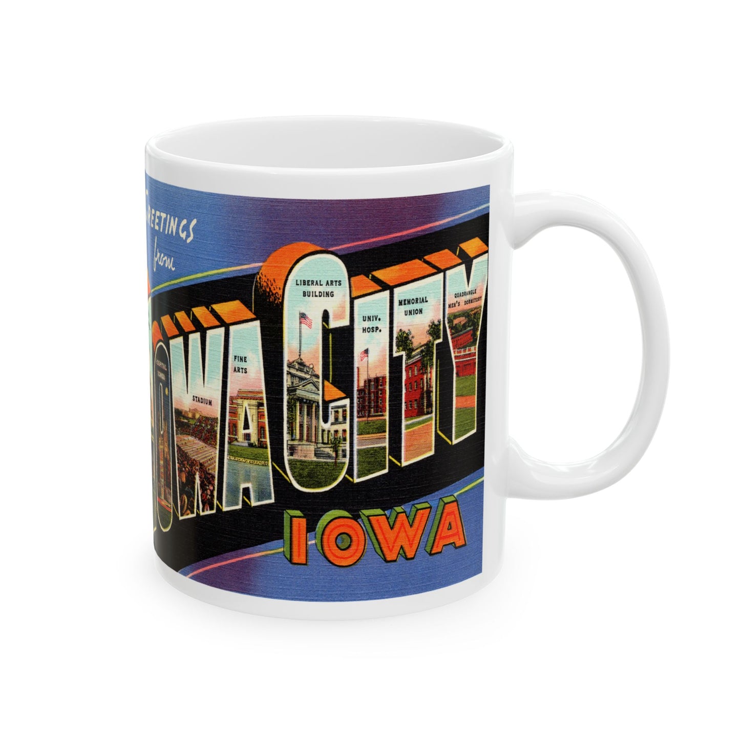 Memebly Vintage Greetings from Iowa City IA Coffee Mug