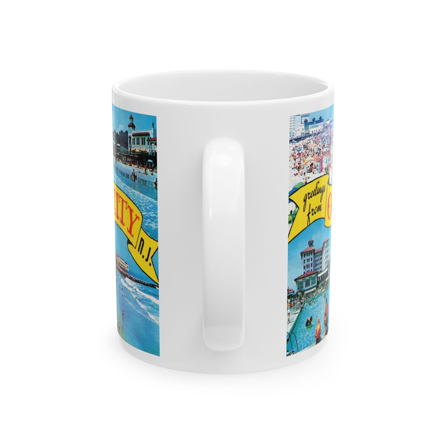 Memebly Retro 1950s Greetings from Ocean City NJ New Jersey Coffee Mug