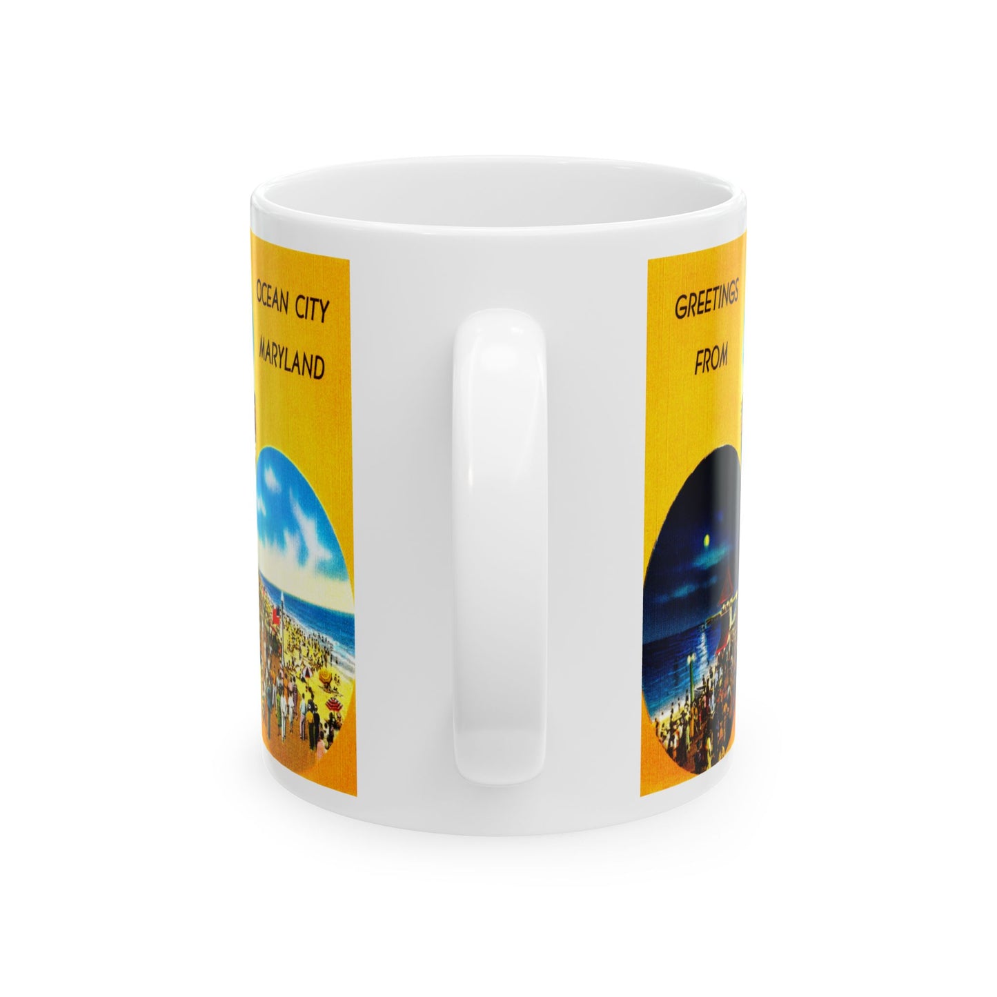 Memebly Scenic Retro Greetings from Ocean City MD Maryland Coffee Mug