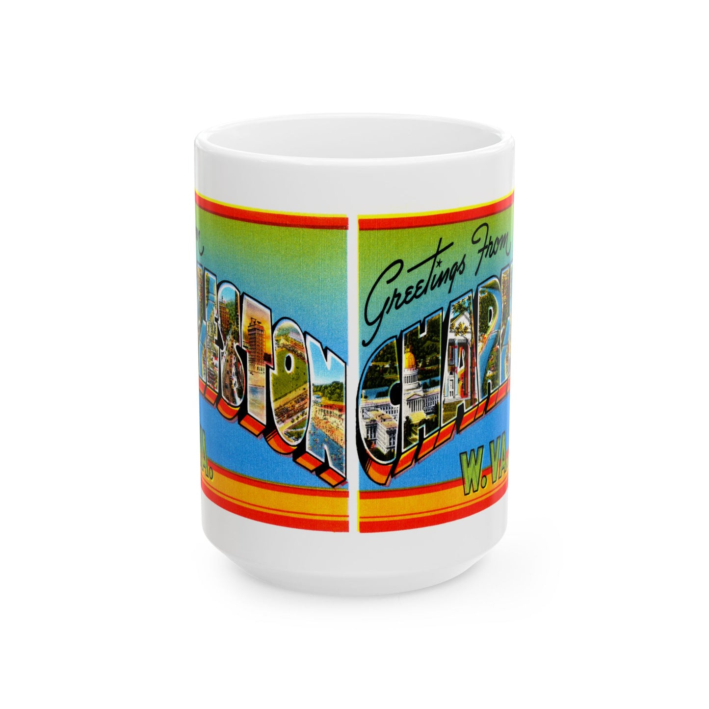 Memebly Vintage Greetings from Charleston WV West Virginia Coffee Mug