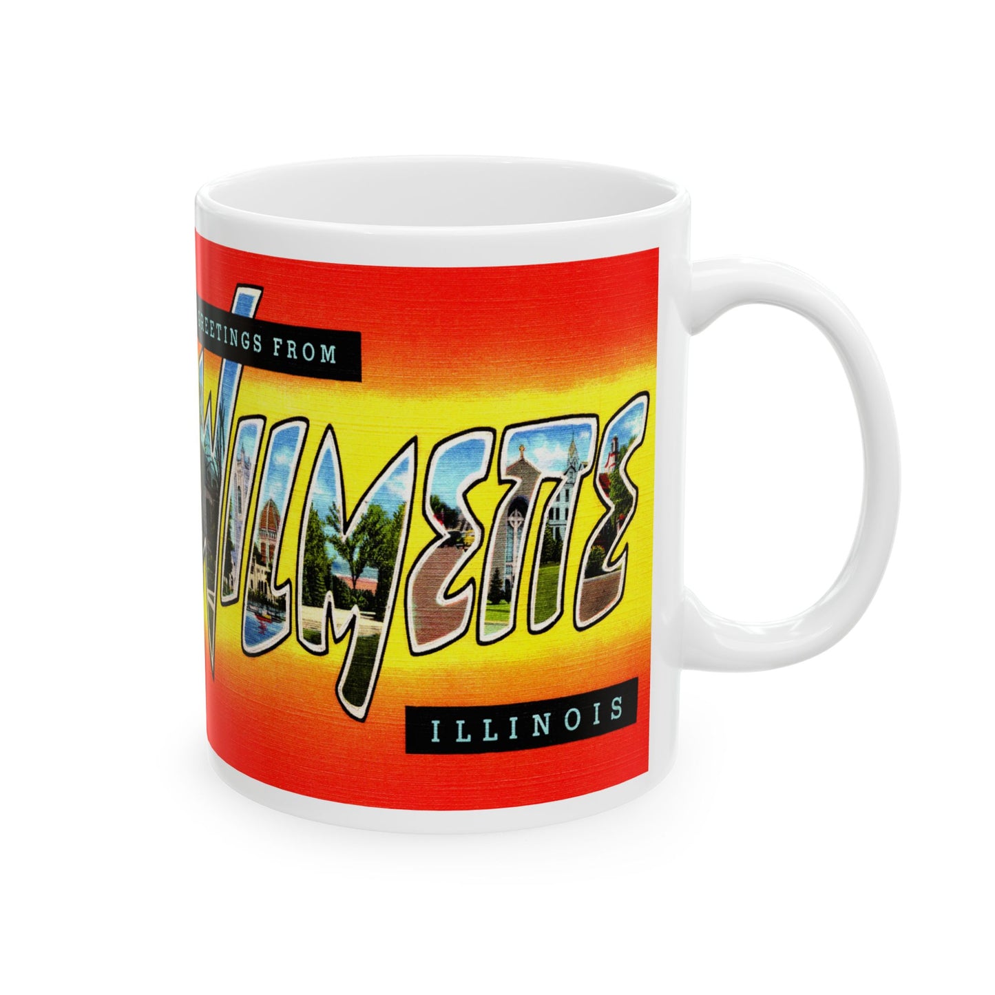 Memebly Vintage Greetings from Wilmette IL Coffee Mug