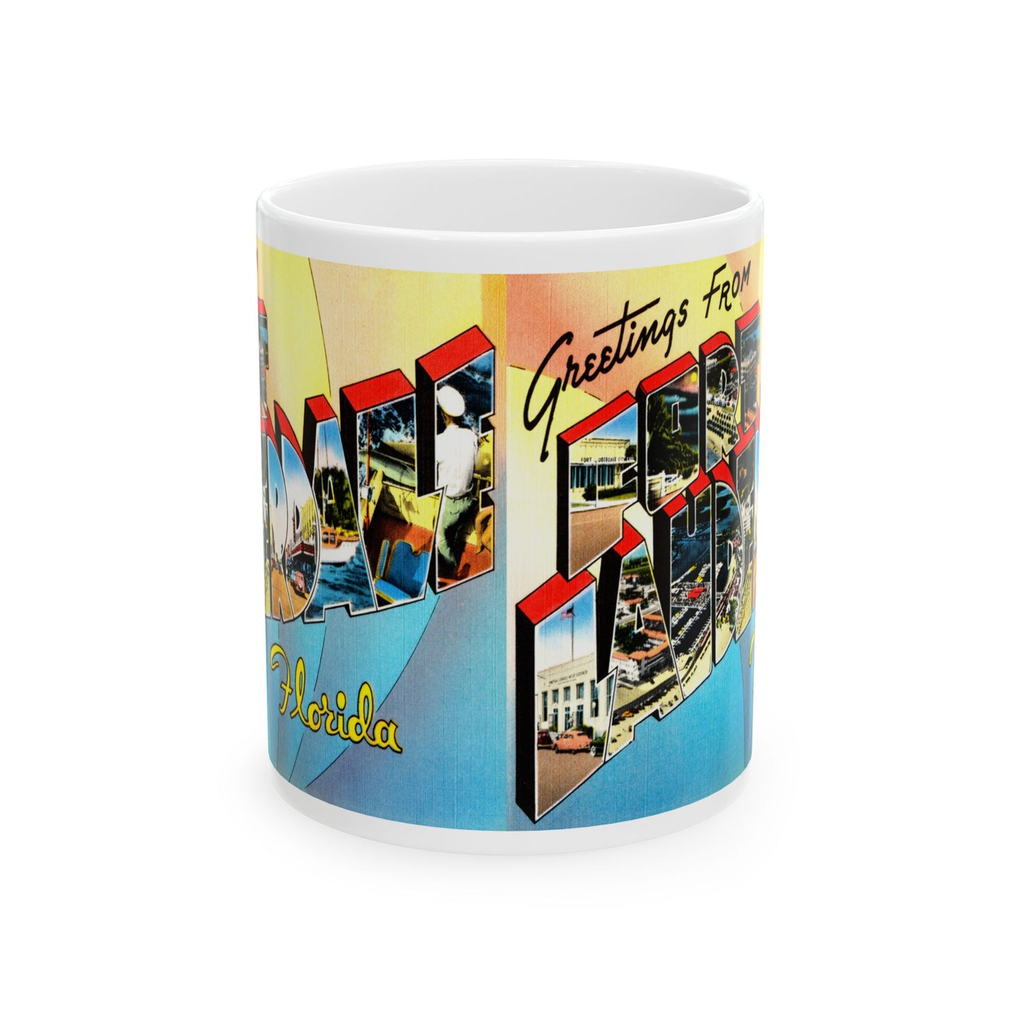 Memebly Retro Greetings from Fort Lauderdale FL Florida Coffee Mug