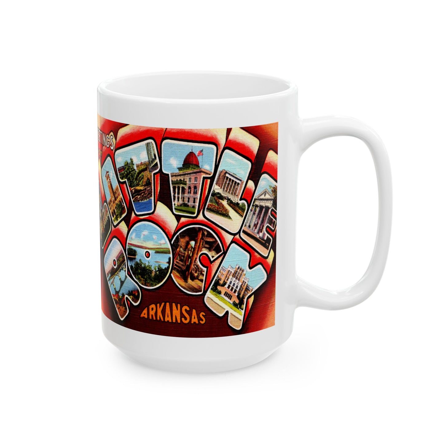 Memebly Colorful Greetings from Little Rock AR Coffee Mug