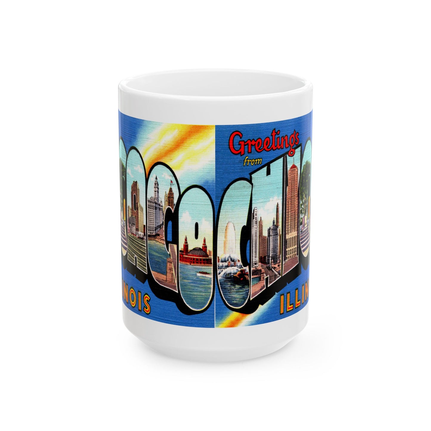 Memebly Vintage Greetings from Chicago IL Coffee Mug