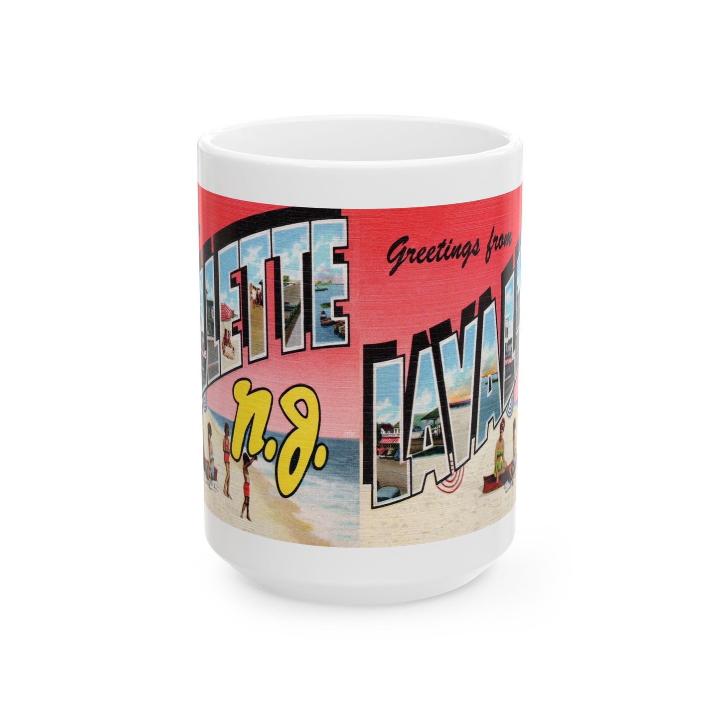 Memebly Vintage Beach Greetings from Lavallette NJ New Jersey Coffee Mug