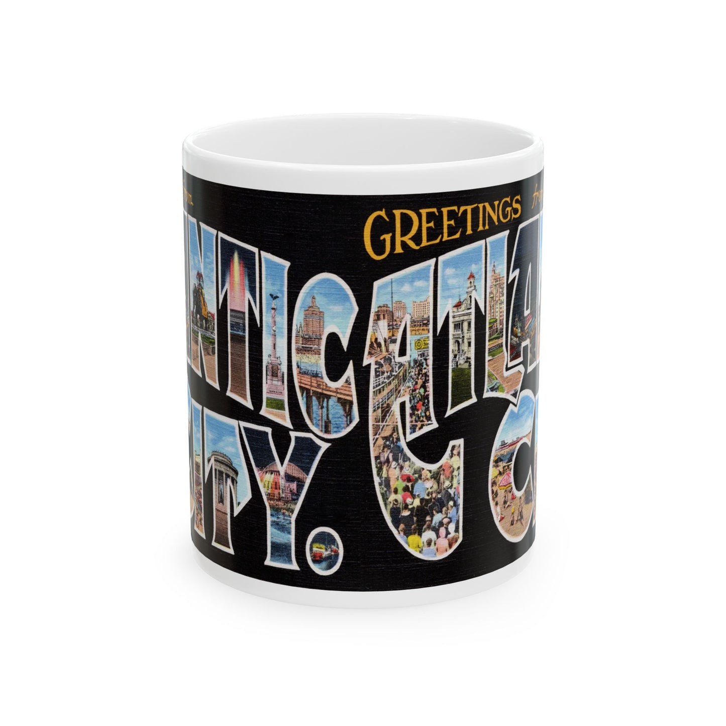 Memebly  Retro Attractions Greetings from Atlantic City NJ New Jersey Coffee Mug