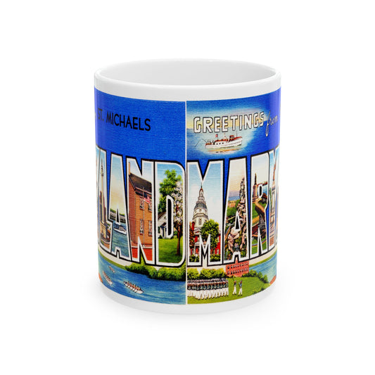 Memebly Vintage Greetings from Saint St Michaels MD Maryland Coffee Mug