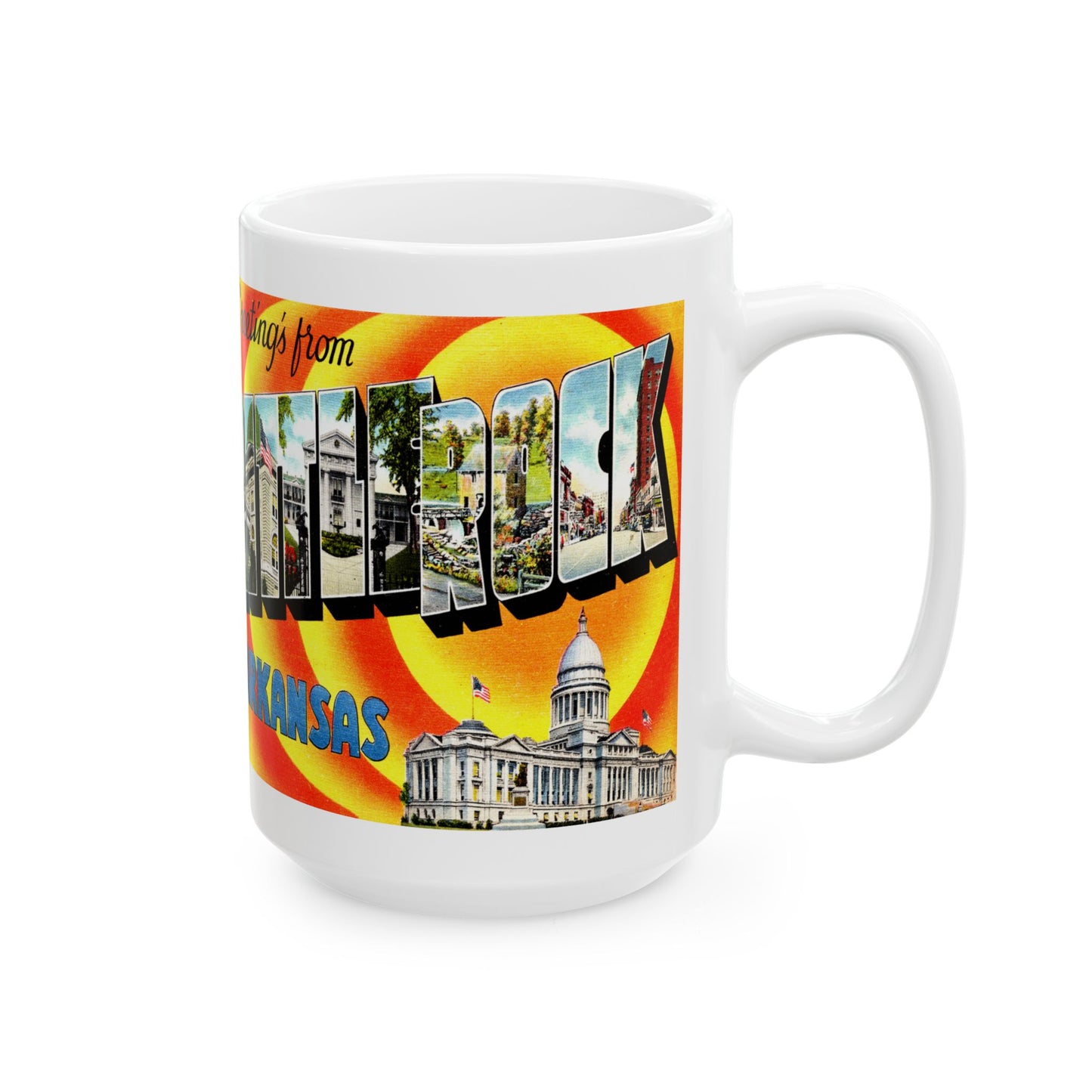 Memebly Retro Greetings from Little Rock AR Coffee Mug