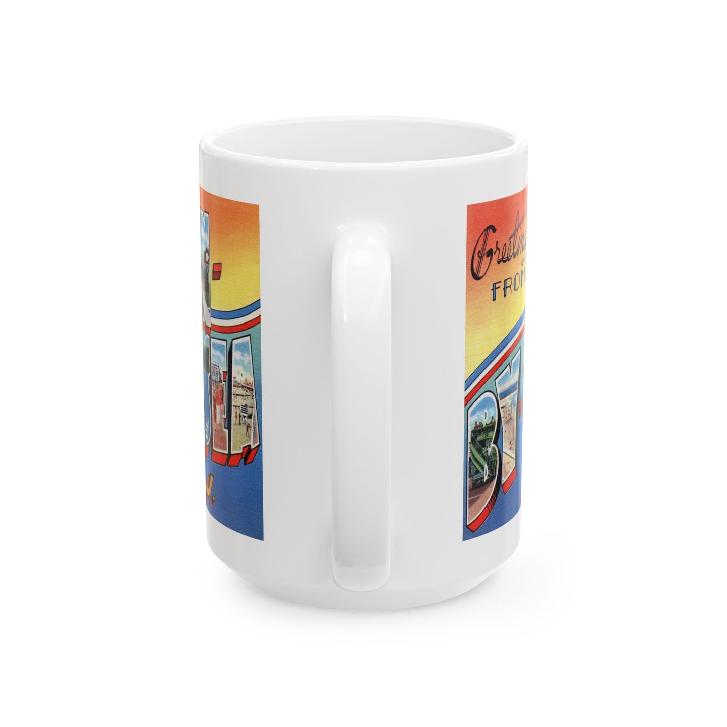 Memebly Vintage Greetings from Avon by the Sea NJ New Jersey Coffee Mug