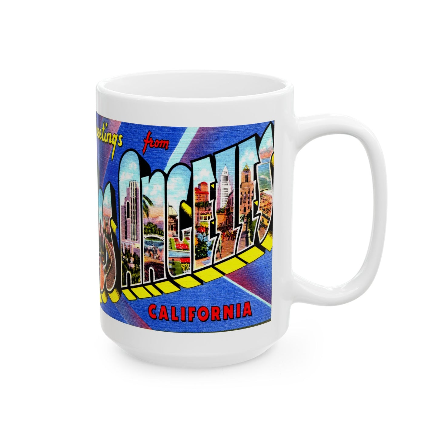 Memebly Colorful Greetings from Los Angeles CA California Coffee Mug