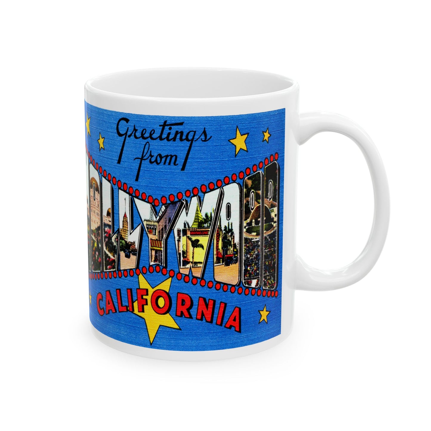 Memebly Colorful Greetings from Hollywood CA California Coffee Mug