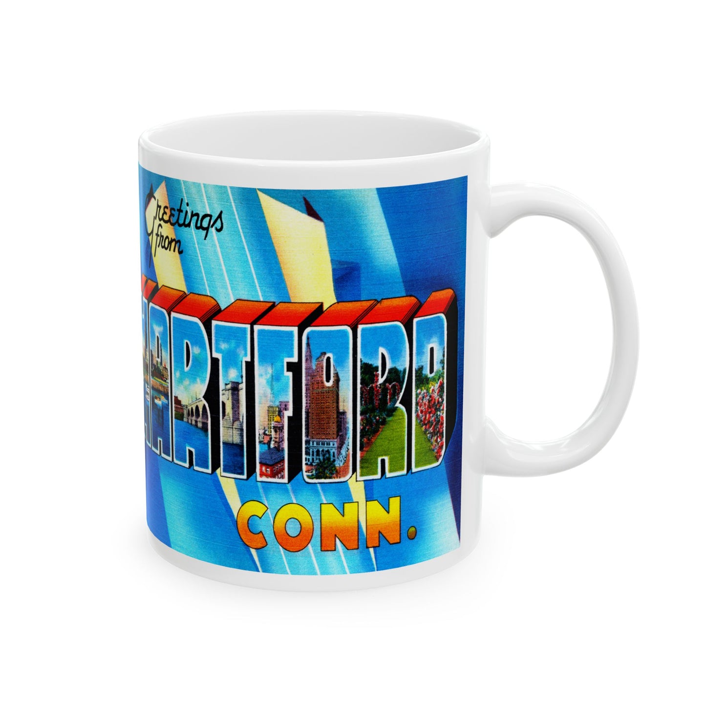 Memebly Retro Greetings from Hartford CT Connecticut Coffee Mug