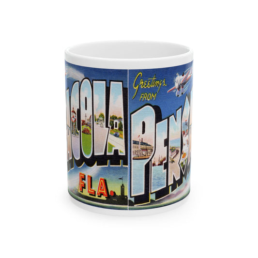 Memebly Vintage Greetings from Pensacola Florida FL Coffee Mug