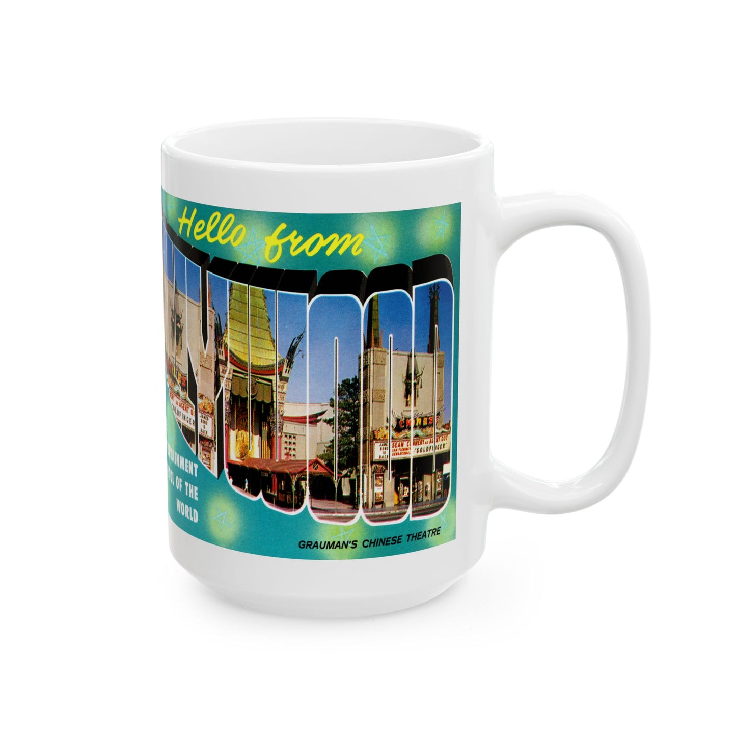 Memebly 1950's Retro Greetings from Hollywood CA California Coffee Mug