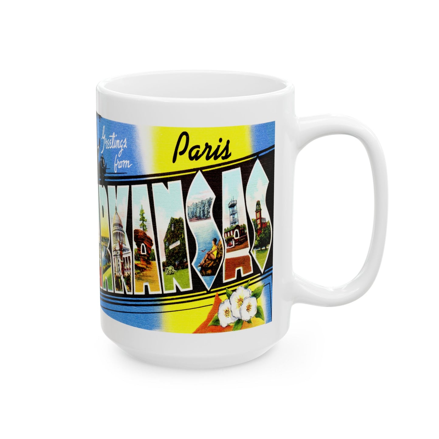 Memebly Vintage Greetings from Paris Arkansas Coffee Mug