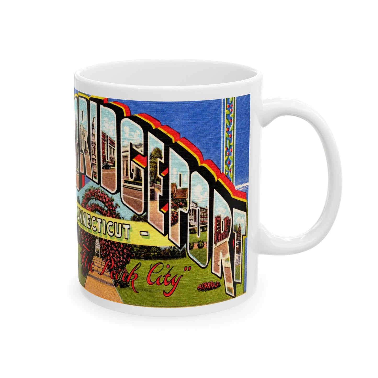 Memebly Retro Greetings Bridgeport CT Connecticut Coffee Mug