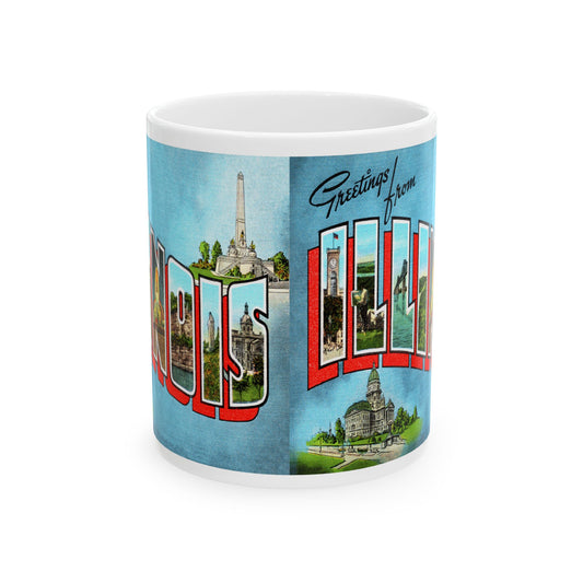 Memebly Vintage Greetings from Illinois Coffee Mug