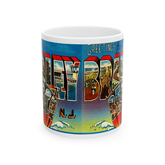 Memebly Vintage Greetings from Bradley Beach NJ New Jersey Coffee Mug