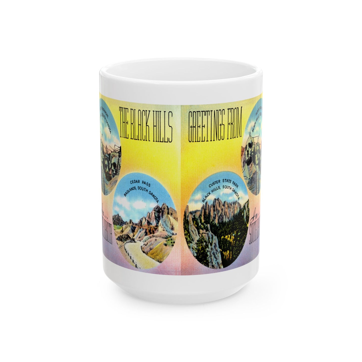 Memebly Scenic Vintage Greetings from Black Hills South Dakota Coffee Mug