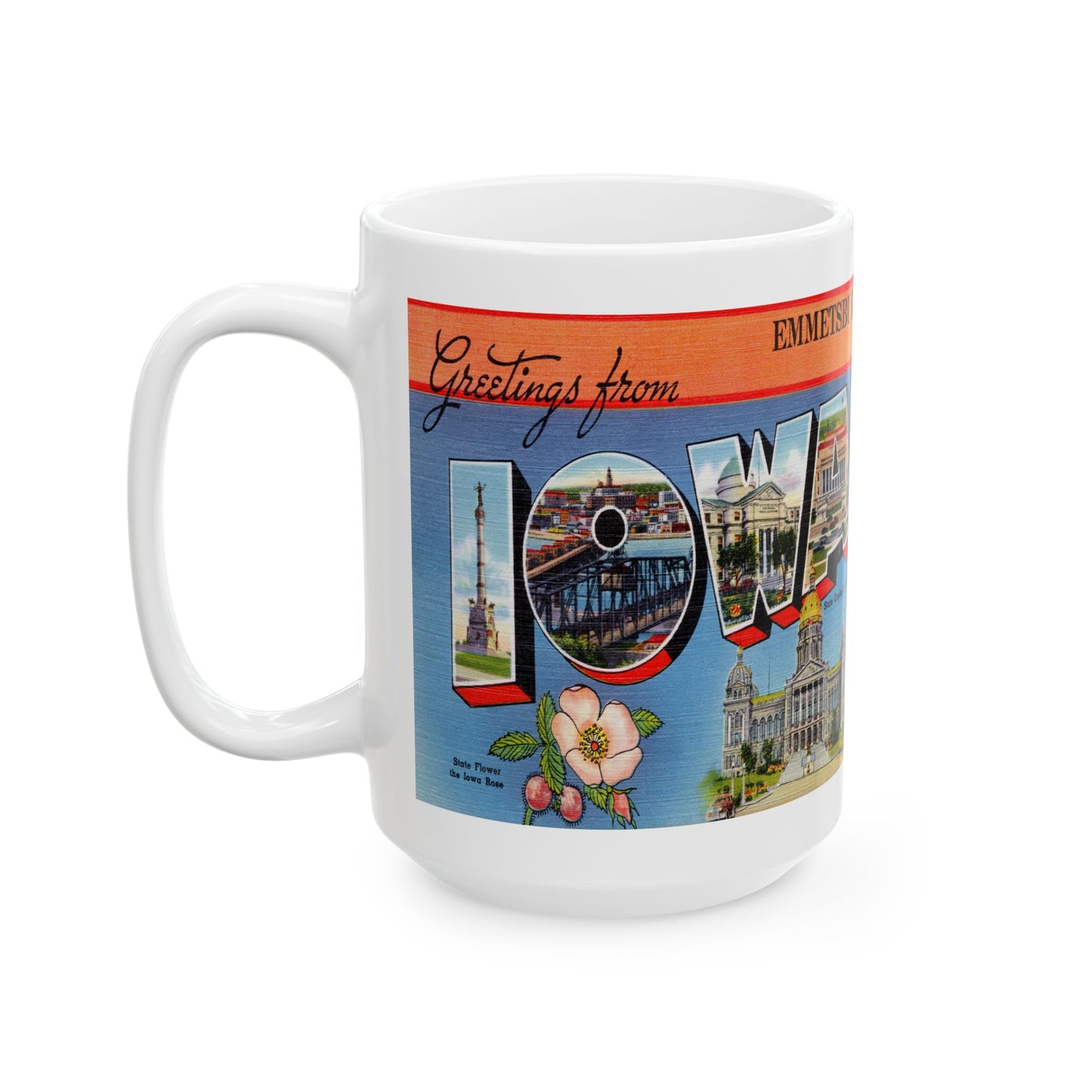 Memebly Vintage Greetings from Emmetsburg IA Coffee Mug