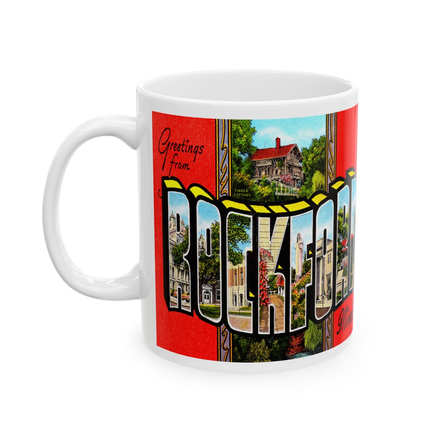 Memebly Retro Greetings from Rockford IL Coffee Mug